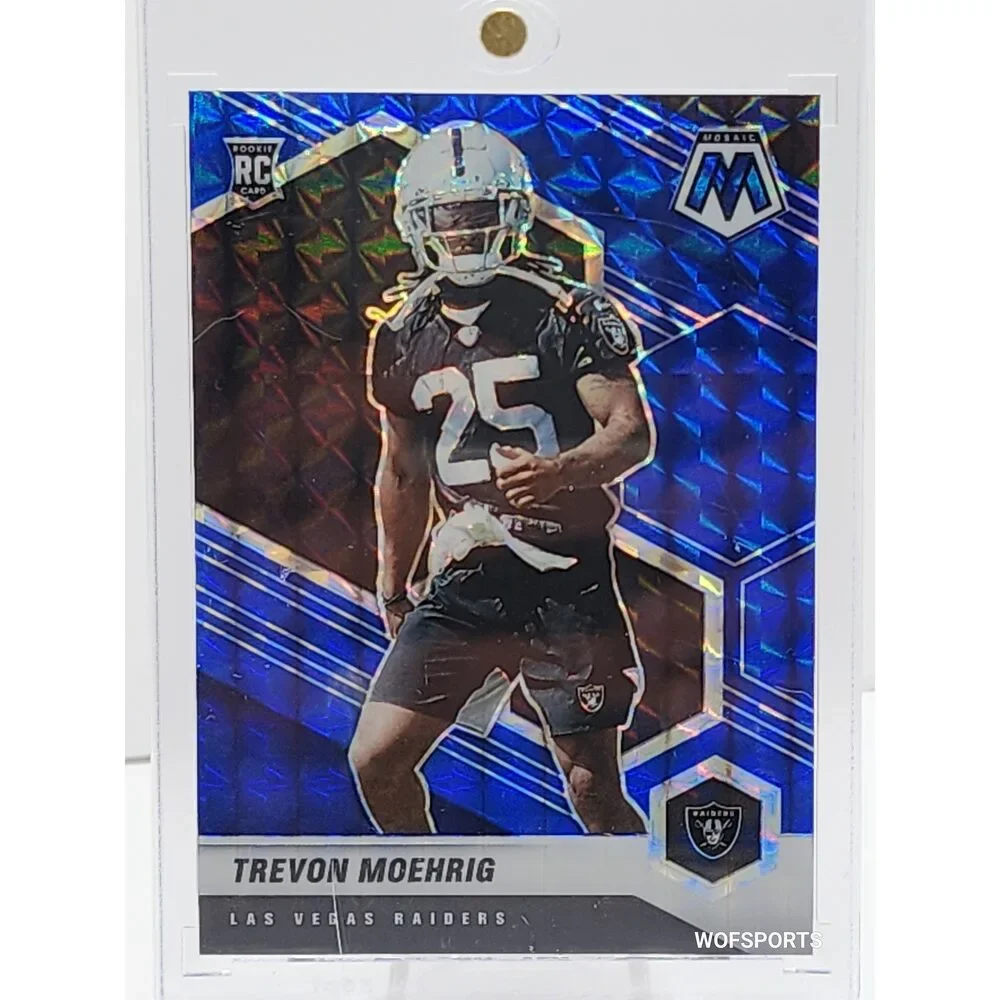 2021 Panini Mosaic Blue #383 Trevon Moehrig 71/99 Rookies Las Vegas Raiders